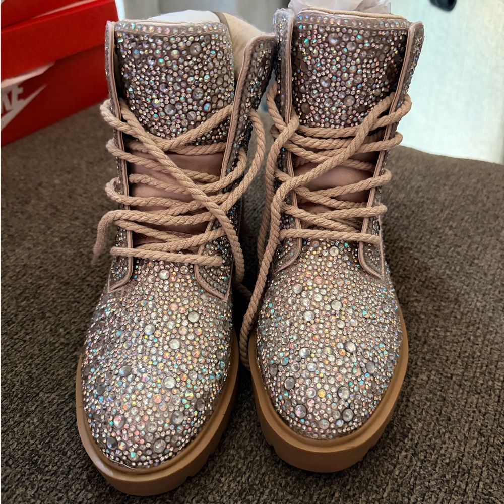 Betsey Johnson Rhinestone Boots 7.5